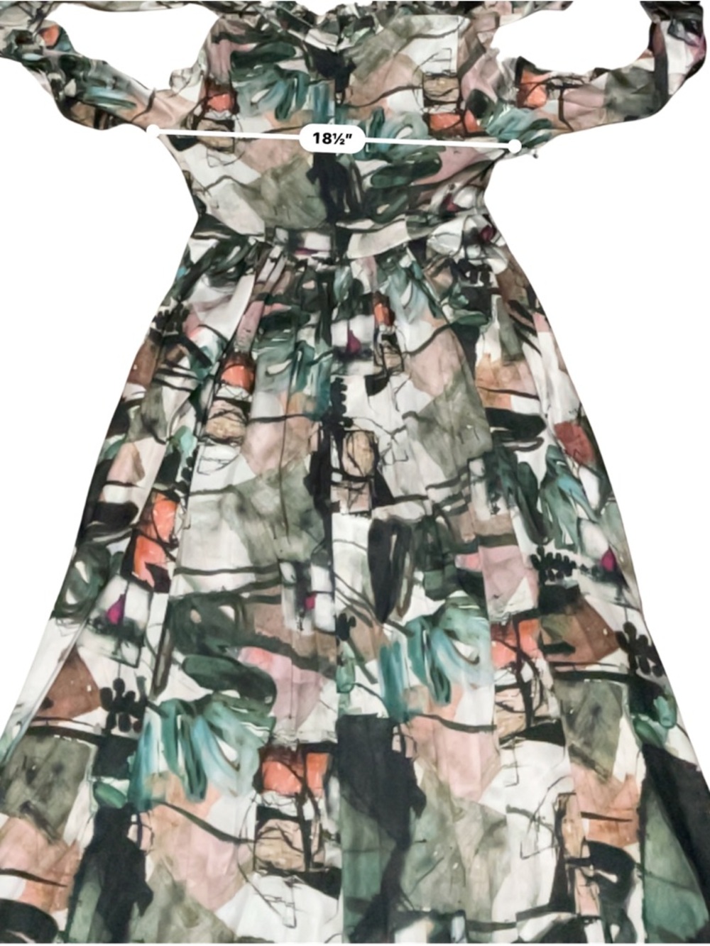 Abstract Watercolor Maxi Dress wearable art Boho Wedding Guest NWT Small resort - Picture 6 of 11